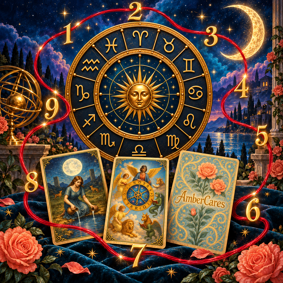 Sterrenbeelden & Numerologie met het eigen AmberCares-deck