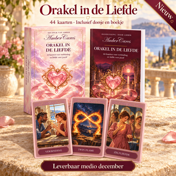 Nieuw Orakel in de Liefde: 44 kaarten, roze doosje en gedrukt boekje. Leverbaar medio december.